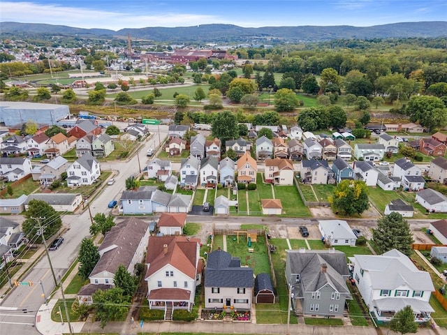 drone / aerial view with a mountain view