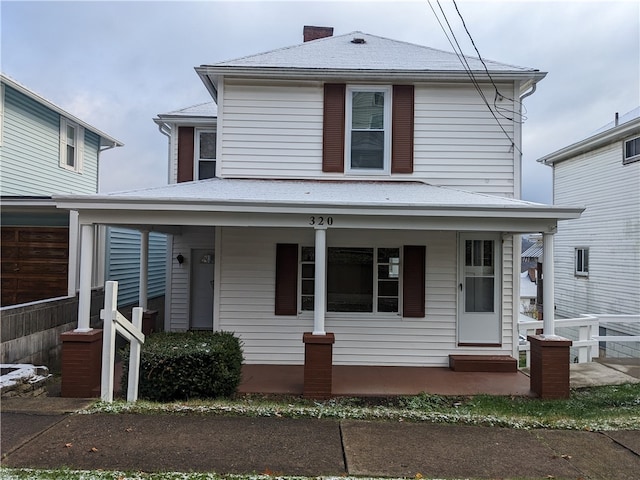 view of front of home featuring a porch