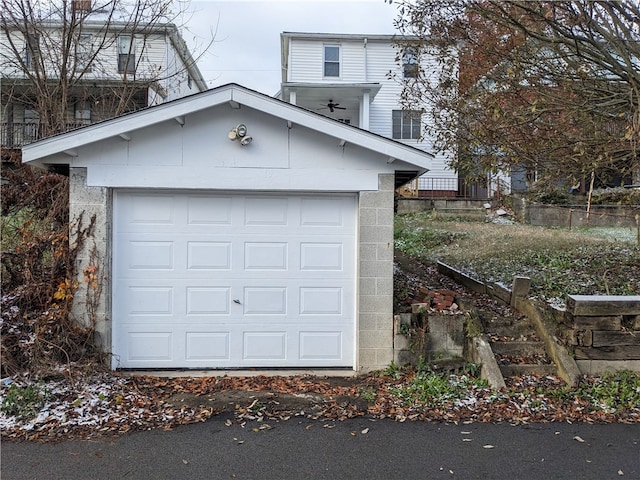 view of garage