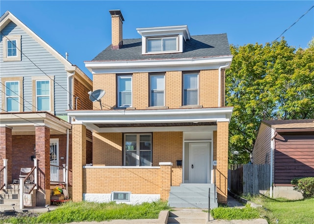 view of front of home with covered porch