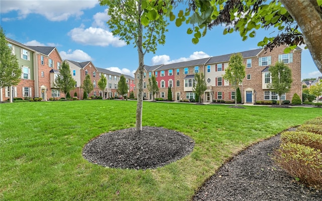 view of home's community with a lawn