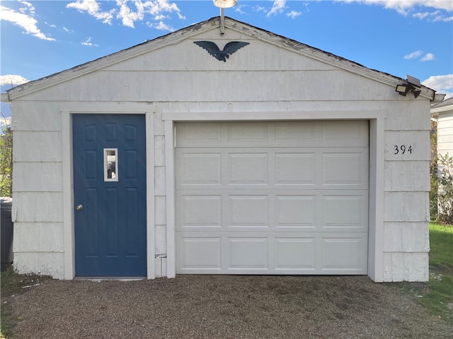 view of garage