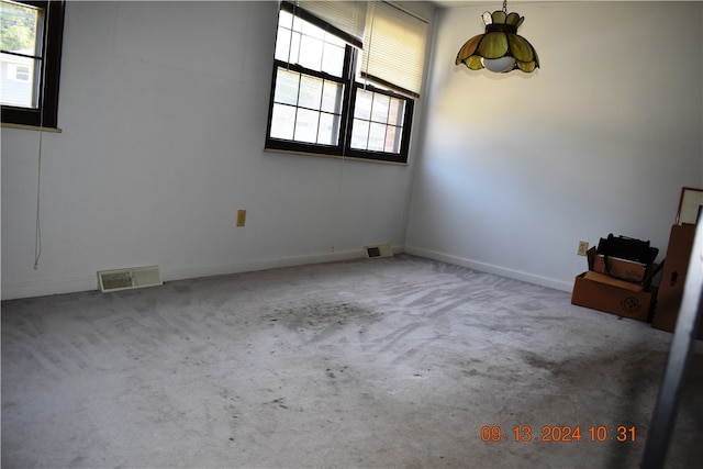 unfurnished room with carpet flooring and a healthy amount of sunlight