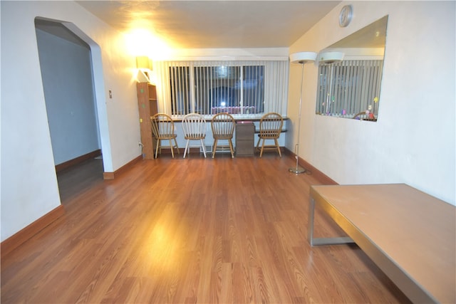 interior space with hardwood / wood-style flooring