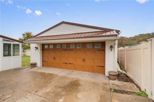 view of garage