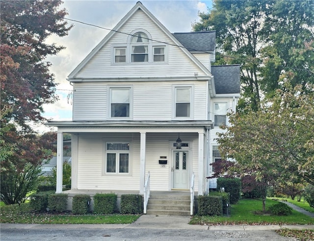 view of front property with a porch