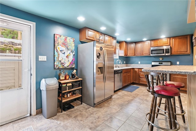 kitchen with stainless steel appliances and sink