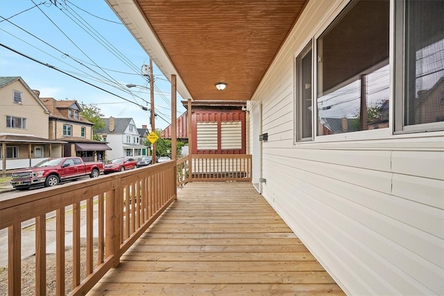 wooden deck with covered porch