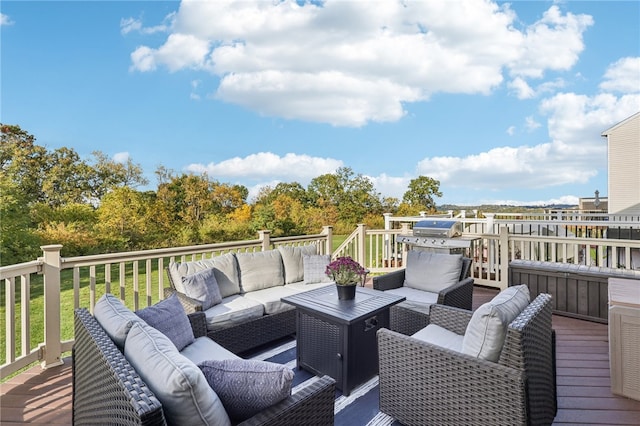 deck with outdoor lounge area