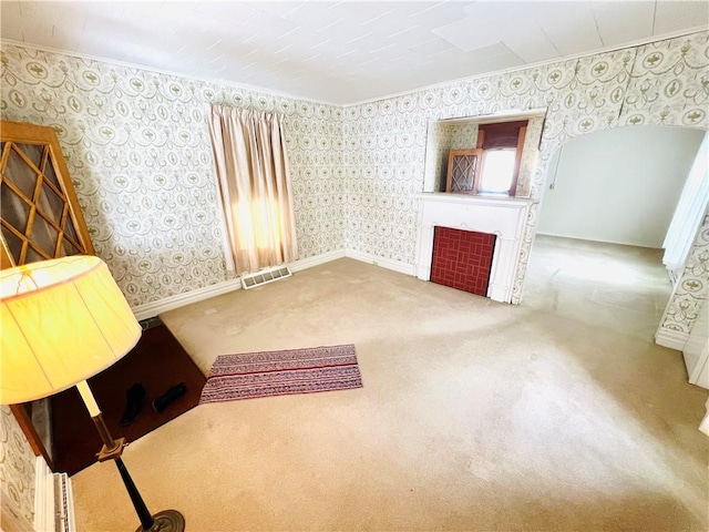 living room featuring carpet flooring