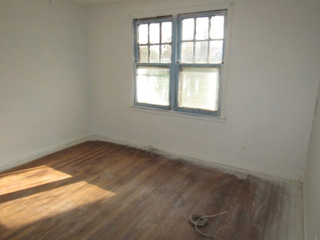 empty room with dark wood-type flooring