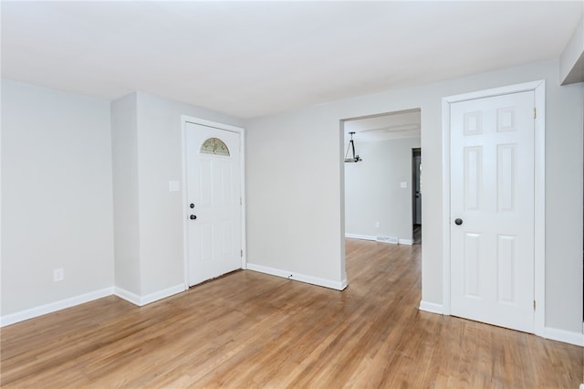 foyer featuring light wood-type flooring