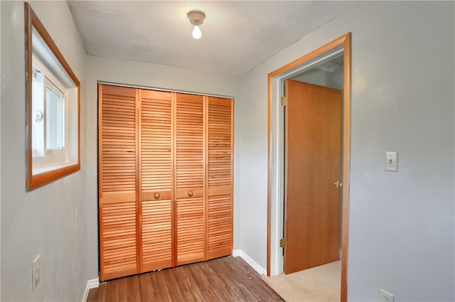 hall featuring light wood-type flooring