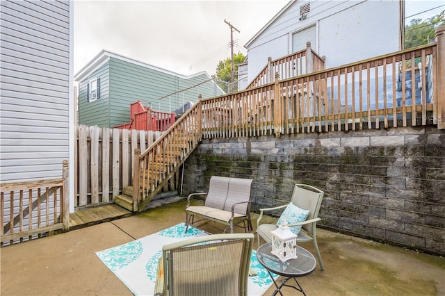 view of patio / terrace featuring a deck