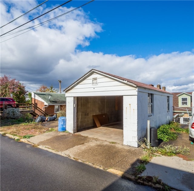 view of garage