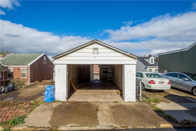 view of garage