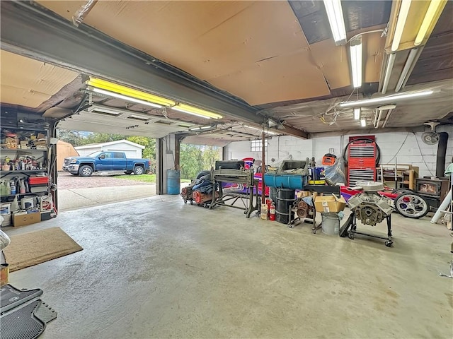 view of garage