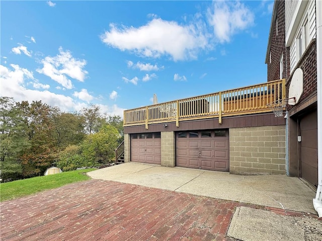 view of garage