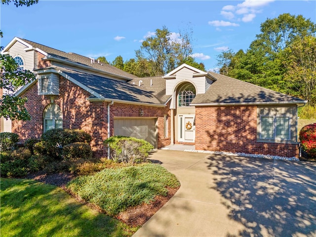 view of front of house with a garage