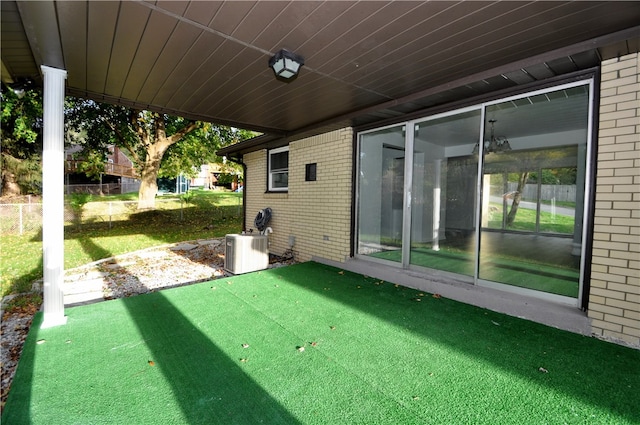 view of patio / terrace featuring central air condition unit