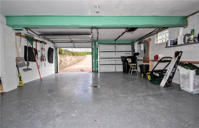 garage with electric panel