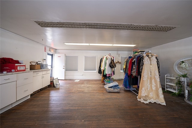 interior space featuring dark wood-type flooring