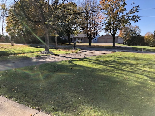 exterior space with a garage