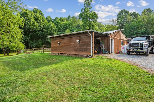 exterior space with a lawn