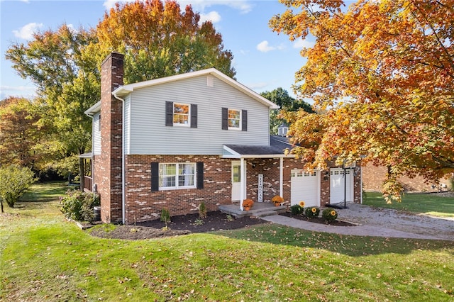 view of property with a front lawn