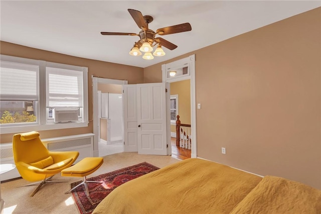110 Pius St, South Side, PA 15203 - bedroom featuring light carpet and ceiling fan