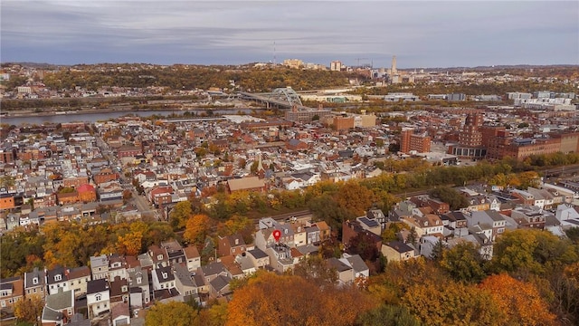 110 Pius St, South Side, PA 15203 - aerial view of property's location with a large body of water