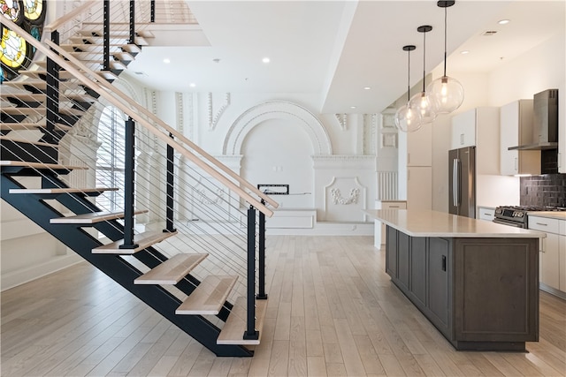 interior space with hardwood / wood-style floors