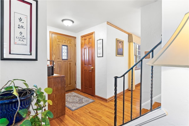 foyer featuring hardwood / wood-style flooring