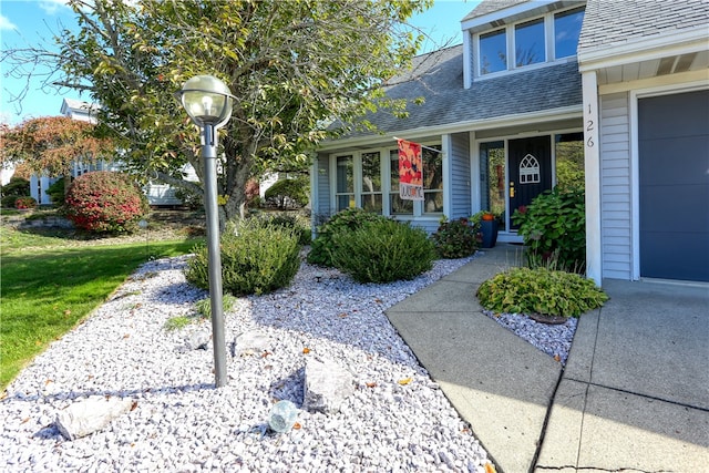 entrance to property with a garage