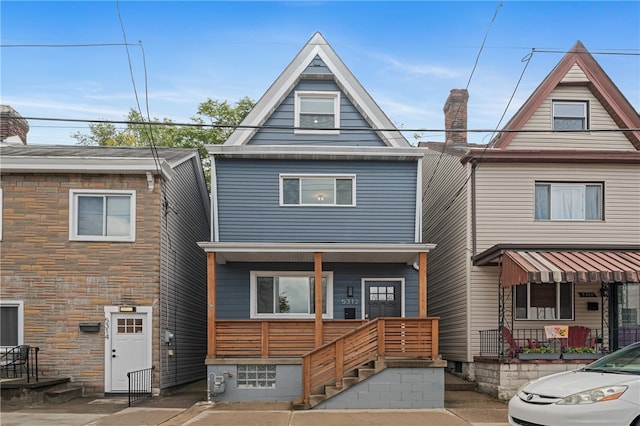 view of front of property with a porch