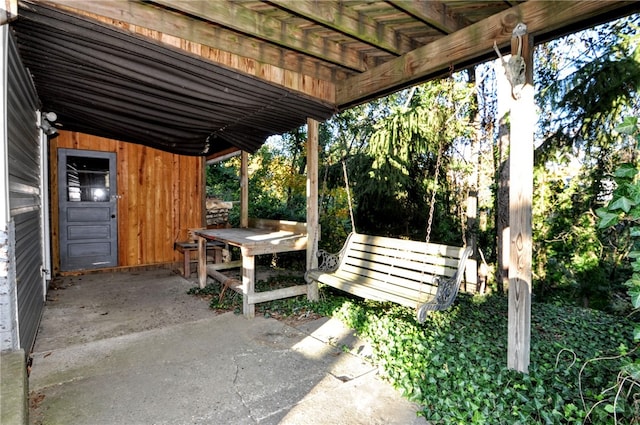 view of patio with a pergola