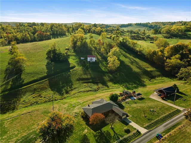 drone / aerial view featuring a rural view