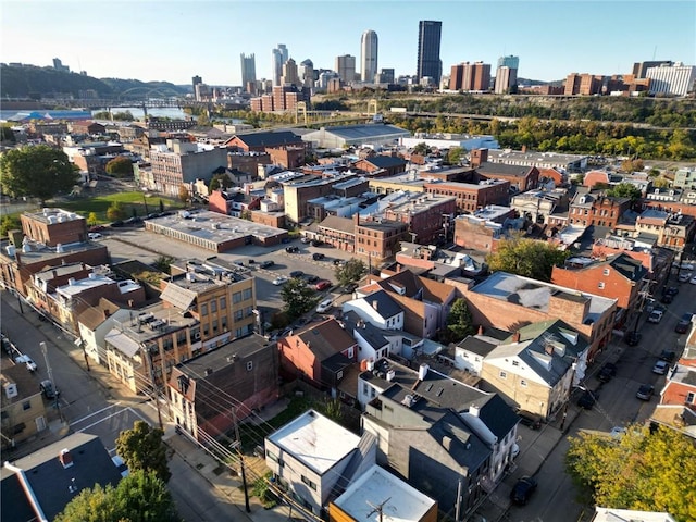 birds eye view of property featuring a view of city