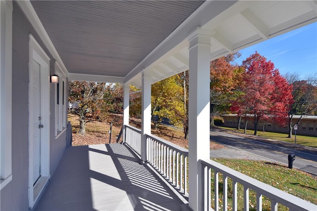 exterior space featuring covered porch