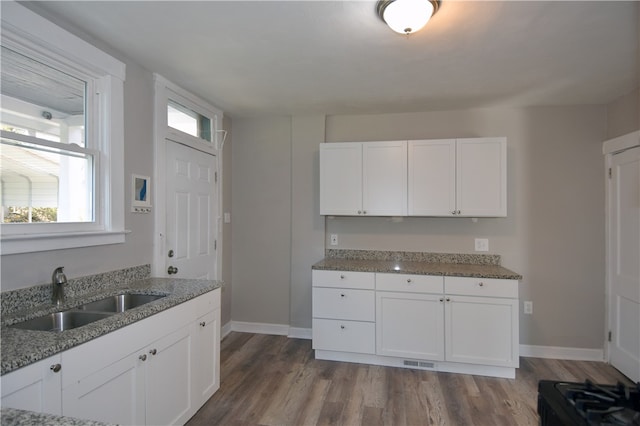 kitchen featuring a healthy amount of sunlight, sink, and white cabinets