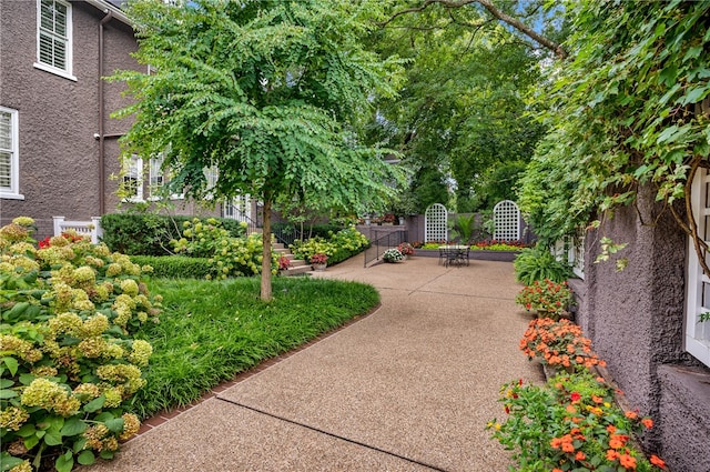 surrounding community with a patio area