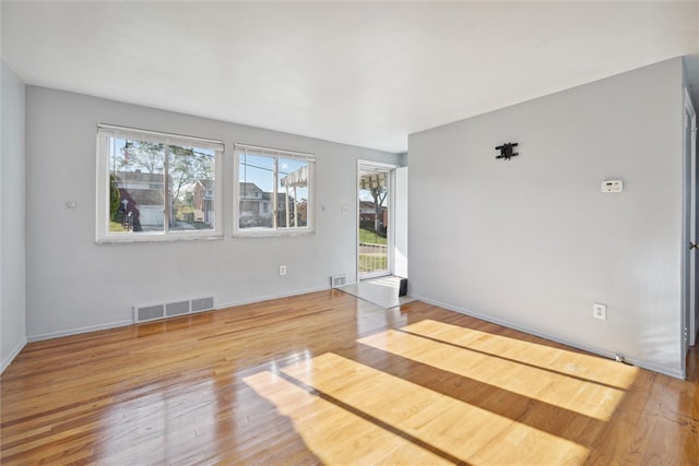 spare room featuring wood-type flooring