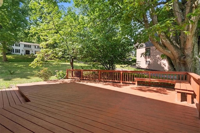 deck with a lawn