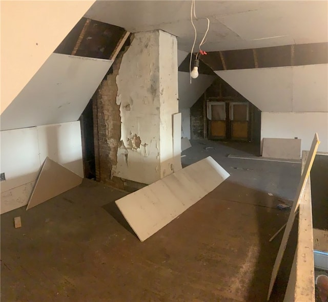 interior space with lofted ceiling