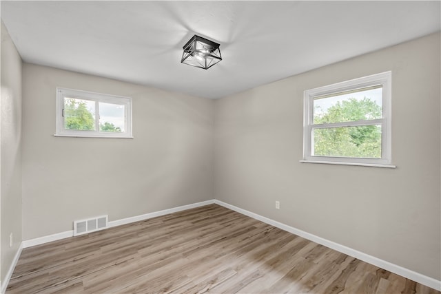 empty room featuring light hardwood / wood-style floors and a healthy amount of sunlight