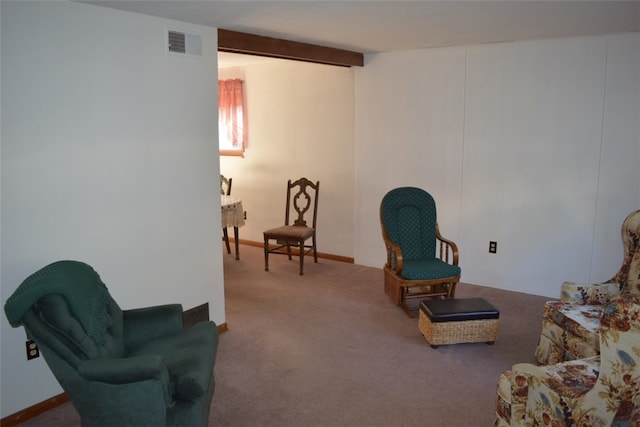 sitting room featuring carpet floors