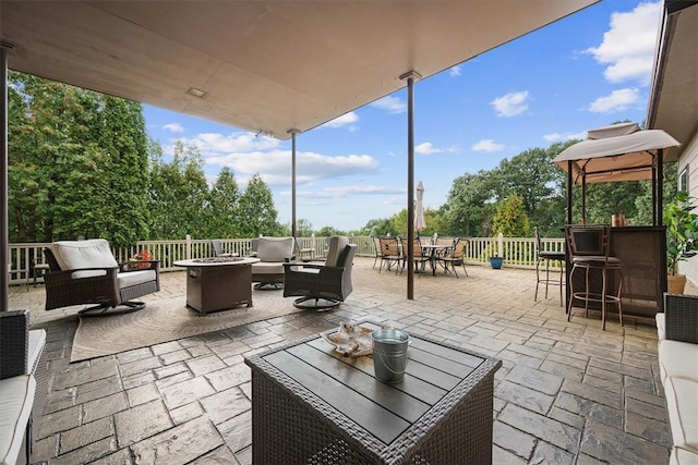 view of patio / terrace featuring an outdoor living space