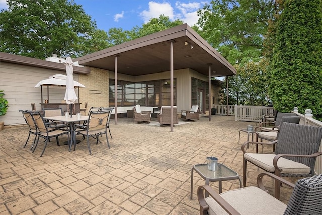 view of patio / terrace with an outdoor living space