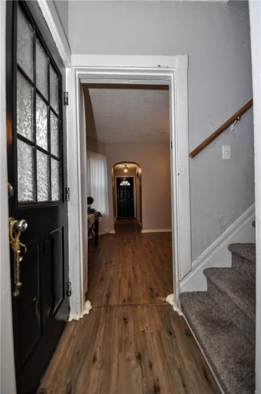 entrance foyer with wood-type flooring