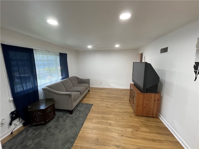 living room featuring hardwood / wood-style floors